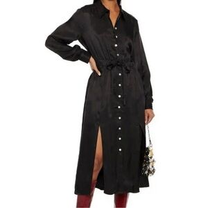 Cinq Sept Joyce Cupro Satin-Twill Midi Shirt Dress - Size 12